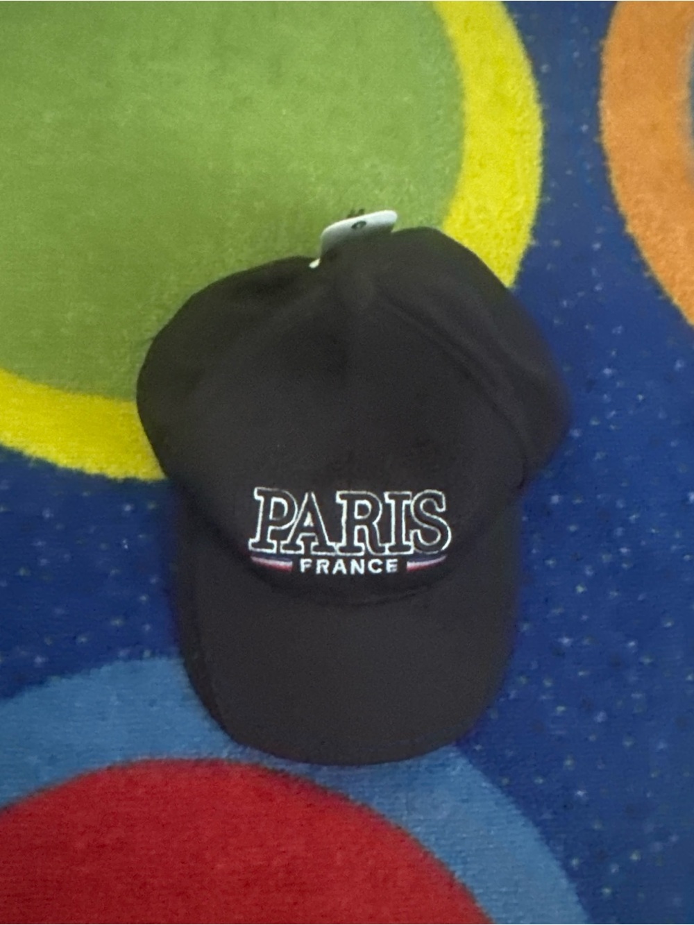 Paris France Embroidered Black Baseball Cap
